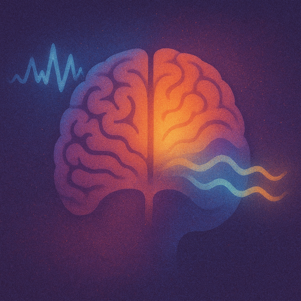 Brain with waveforms transforming